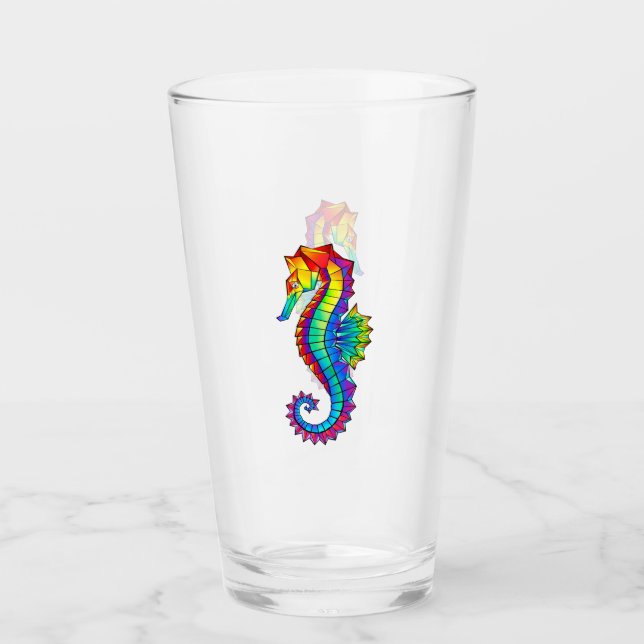 Rainbow Polygonal Seahorse Glass (Front)