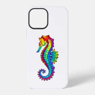 Rainbow Polygonal Seahorse iPhone 12 Pro Case
