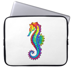 Rainbow Polygonal Seahorse Laptop Sleeve