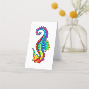 Rainbow Polygonal Seahorse Loyalty Card