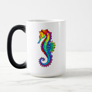 Rainbow Polygonal Seahorse Magic Mug