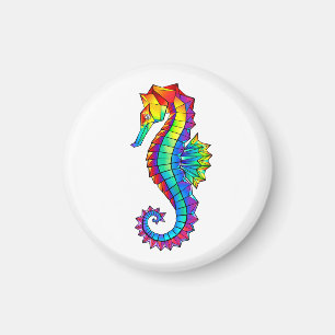 Rainbow Polygonal Seahorse Magnet
