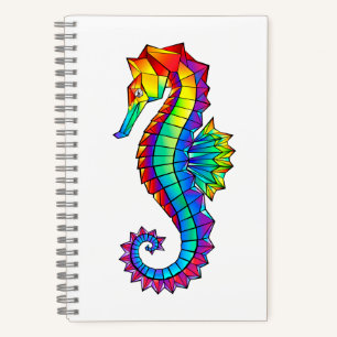 Rainbow Polygonal Seahorse Notebook