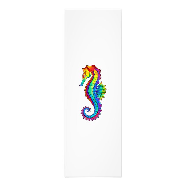 Rainbow Polygonal Seahorse Photo Print (Front)