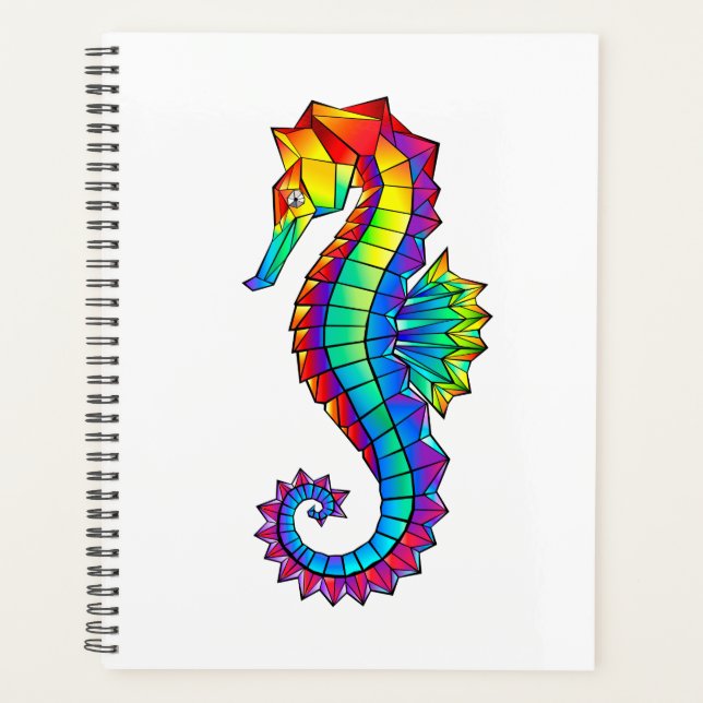 Rainbow Polygonal Seahorse Planner (Front)