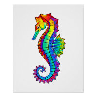Rainbow Polygonal Seahorse