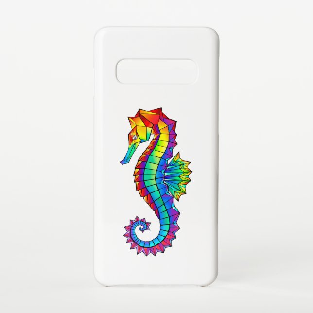Rainbow Polygonal Seahorse Samsung Galaxy Case (Back)
