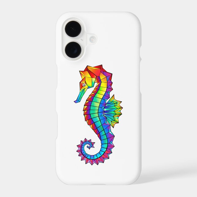 Rainbow Polygonal Seahorse Samsung Galaxy Case (Back)