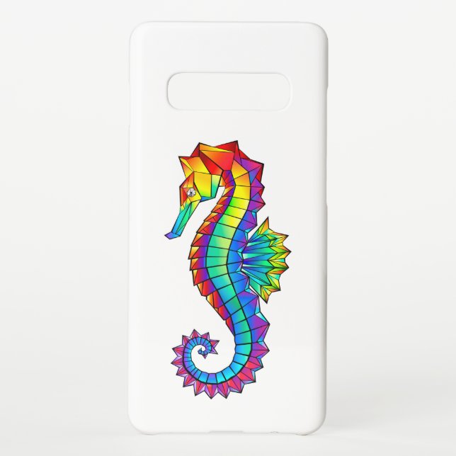 Rainbow Polygonal Seahorse Samsung Galaxy Case (Back)