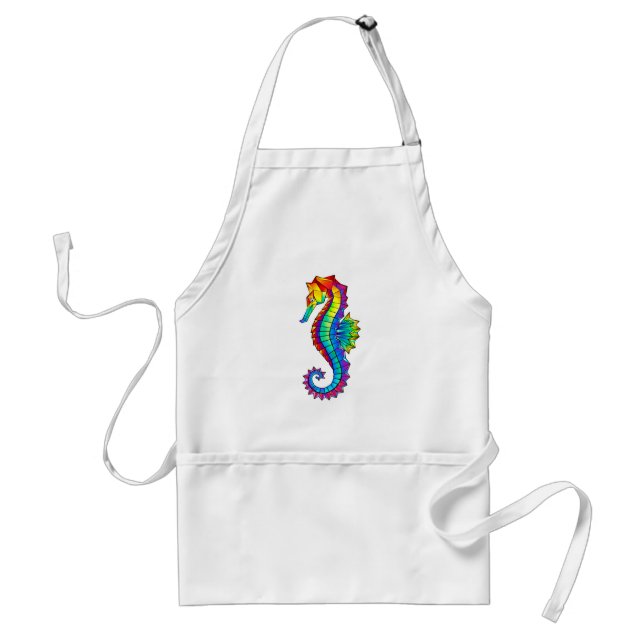 Rainbow Polygonal Seahorse Standard Apron (Front)