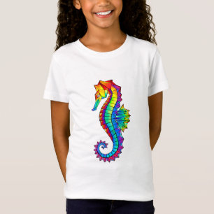 Rainbow Polygonal Seahorse T-Shirt