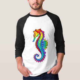 Rainbow Polygonal Seahorse T-Shirt