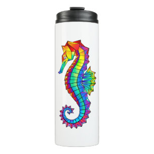 Rainbow Polygonal Seahorse Thermal Tumbler