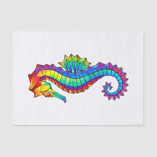 Rainbow Polygonal Seahorse Tissue Paper (Front)