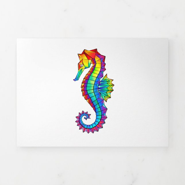 Rainbow Polygonal Seahorse Tri-Fold Programme (Cover)
