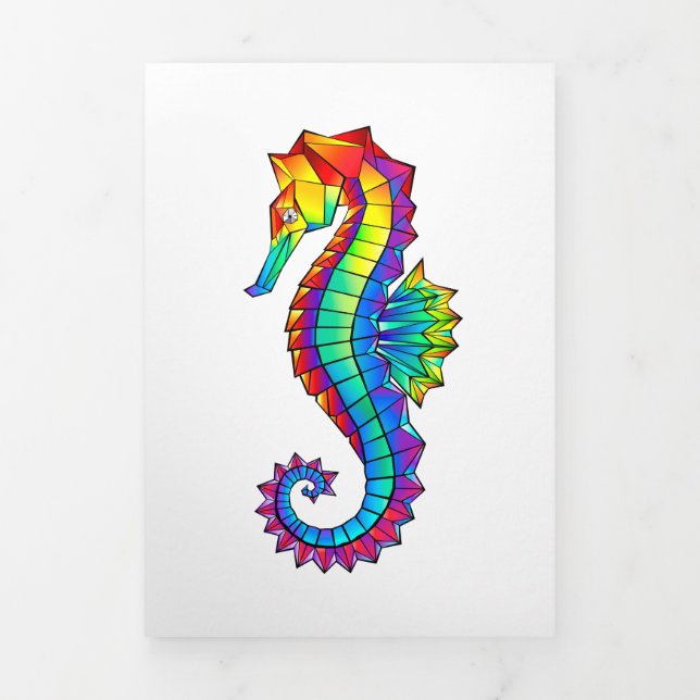 Rainbow Polygonal Seahorse Tri-Fold Programme (Cover)