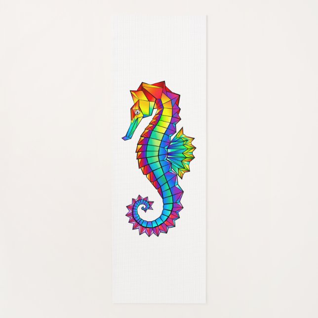 Rainbow Polygonal Seahorse Yoga Mat (Front)