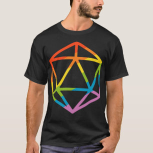 Rainbow Polyhedral D20 Dice Tabletop RPG T-Shirt