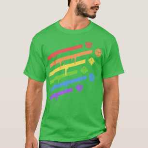 Rainbow Polyhedral Dice Set Tabletop RPG Addict 2 T-Shirt
