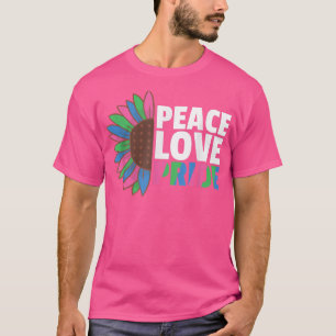 Rainbow Polyseual Flag Pride Lgbtq Sunflower T-Shirt
