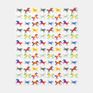 Rainbow Ponies Fleece Blanket