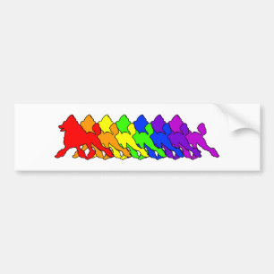 Rainbow Poodle Bumper Sticker