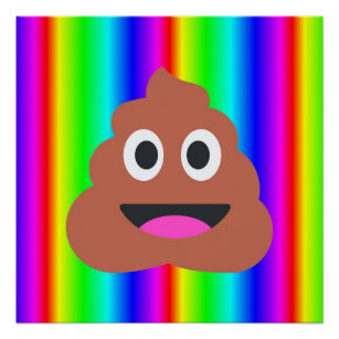 rainbow poop emoji art poster