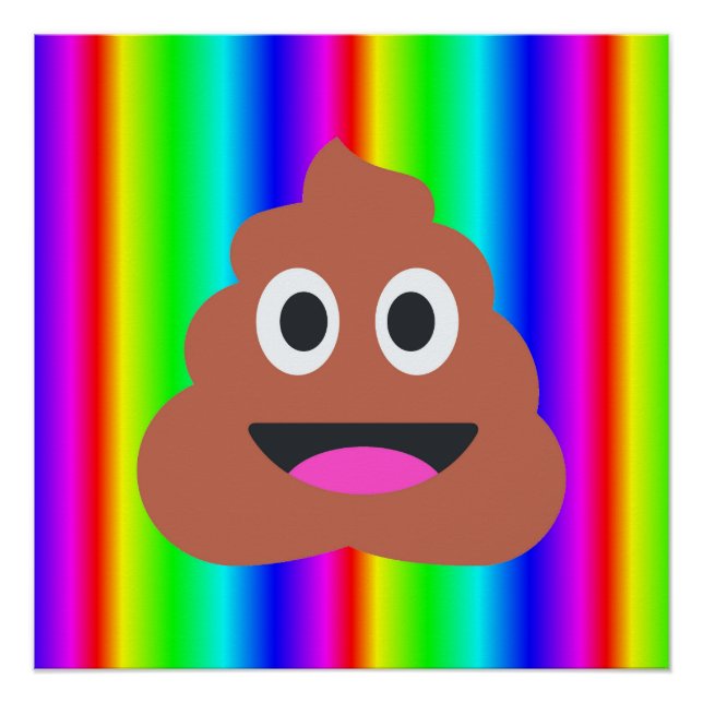 rainbow poop emoji art poster (Front)