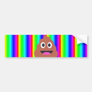 rainbow poop emoji bumper sticker