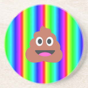 rainbow poop emoji coaster