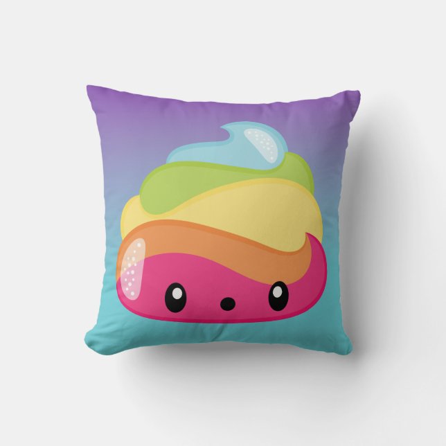 Rainbow Poop Emoji Cushion (Front)