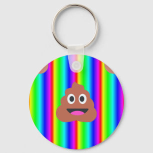 rainbow poop emoji key ring