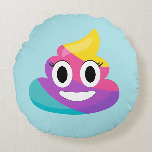 Rainbow Poop Emoji Pillow (Front)