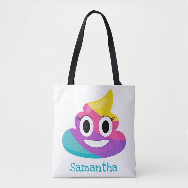 Rainbow Poop Emoji Tote Bag (Front)