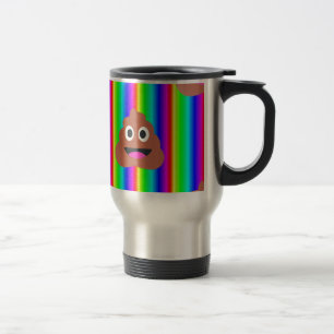 rainbow poop emoji travel mug