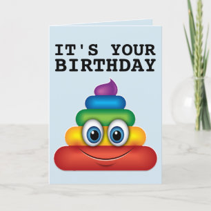 RAINBOW POOP FUNNY BIRTHDAY CARDS