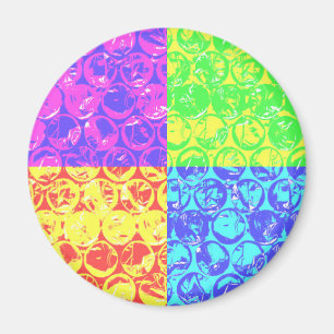 Rainbow pop art bubble wrap magnet