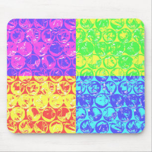 Rainbow pop art bubble wrap mouse mat