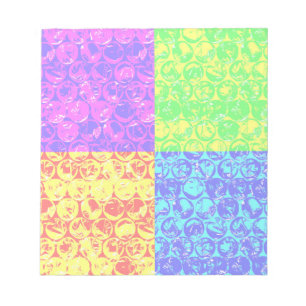 Rainbow pop art bubble wrap notepad