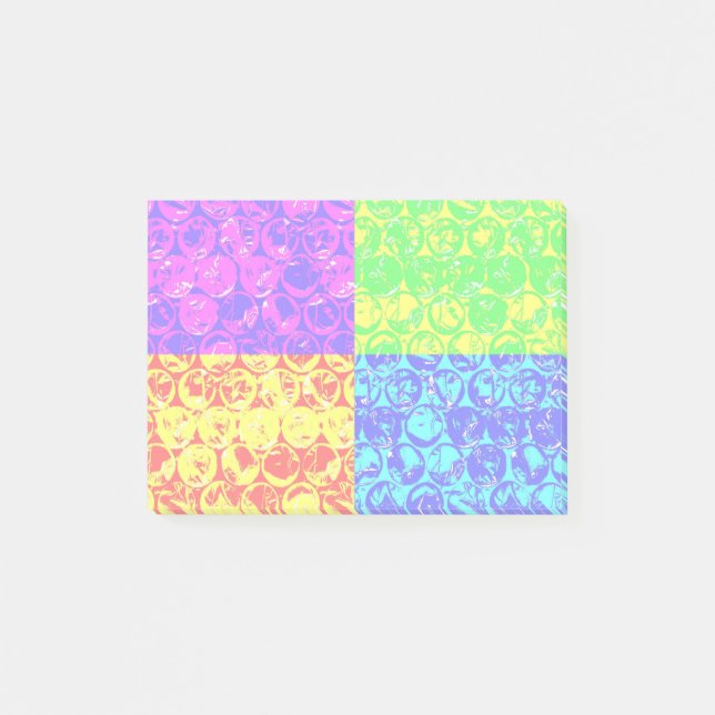 Rainbow pop art bubble wrap post-it notes (Front)