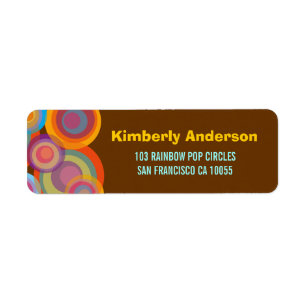 Rainbow Pop Circles Colourful & Fun Address Labels