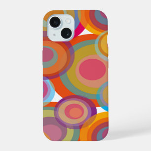 Rainbow Pop Circles Colourful Retro Fun Groovy Chi iPhone 15 Case