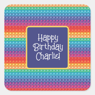 Rainbow Pop It Fidget Toy Pattern Personalised   Square Sticker