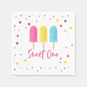 Rainbow Pop Sweet One 1st Birthday Napkin