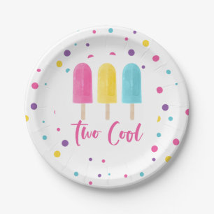Rainbow Pop Two Cool 2nd Birthday Paper Plate