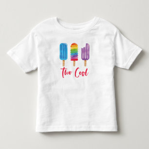 Rainbow Pop Two Cool summer 2nd Birthday Toddler T-Shirt