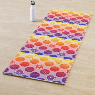 Rainbow PopArt Citrus Yoga Mat