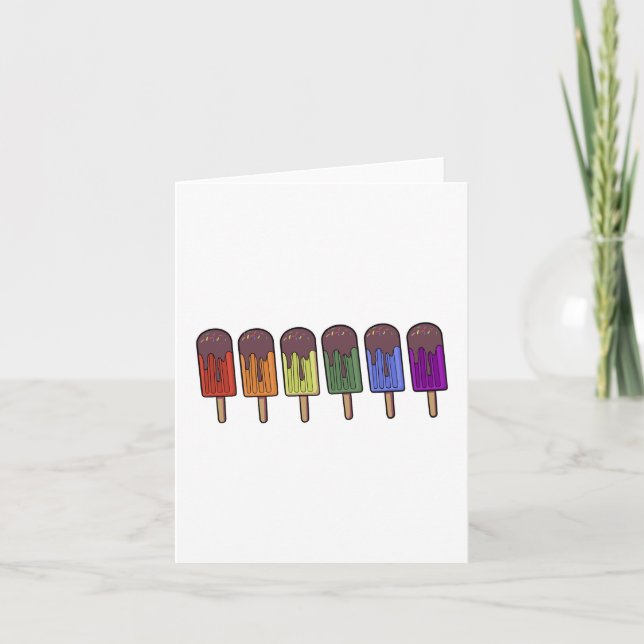 Rainbow Popsicle Parade Invitation (Front)