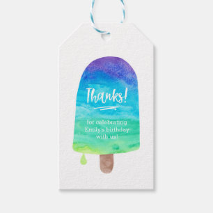 Rainbow popsicle Thank you tags   Favour tags
