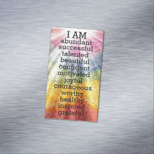 Rainbow Positive Affirmations  Magnetic Business Card
